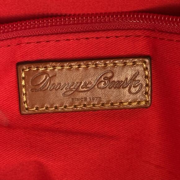 Dooney and Bourke Black Nylon Shopper Tote Bag Brown Leather Braided Handle - Picture 6 of 9